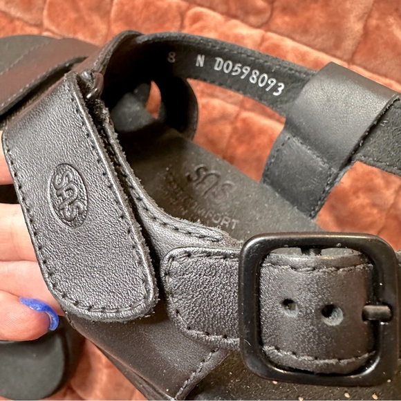 NWT Sas Huggy Black Leather Sandals - Picture 6 of 9
